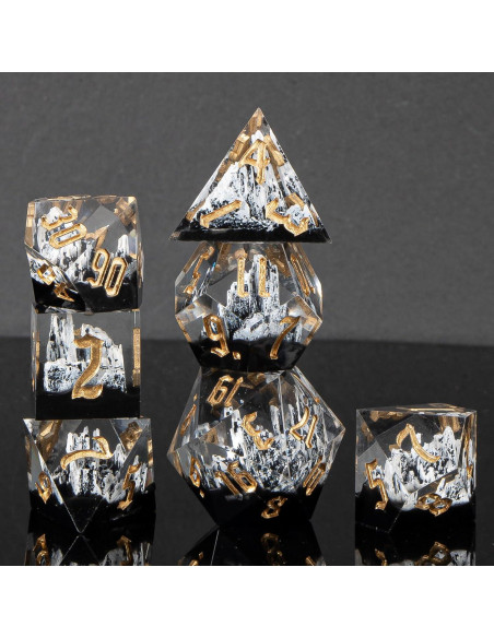 Juego de Dados de Resina DND Kerwells - 7 Piezas con Estuche