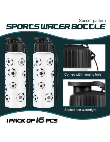 Set de 16 Botellas de Agua Reutilizables Olgaa 20 oz Fútbol