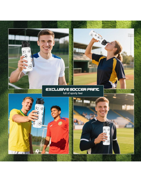 Set de 16 Botellas de Agua Reutilizables Olgaa 20 oz Fútbol