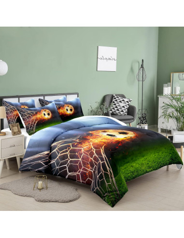 Conjunto de Edredón Bodhi Fútbol 4008 Twin Microfibra