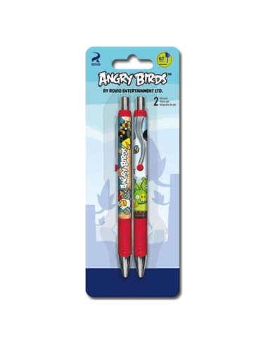 Juego de 2 Bolígrafos de Gel Angry Birds 0.7mm Retráctiles
