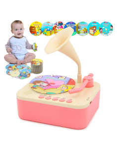 Gramófono Interactivo para Niños Ghousetec con 96 Tarjetas