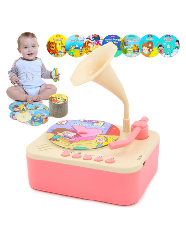 Gramófono Interactivo para Niños Ghousetec con 96 Tarjetas