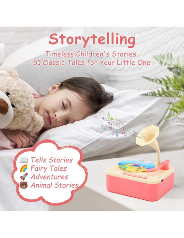 Gramófono Interactivo para Niños Ghousetec con 96 Tarjetas