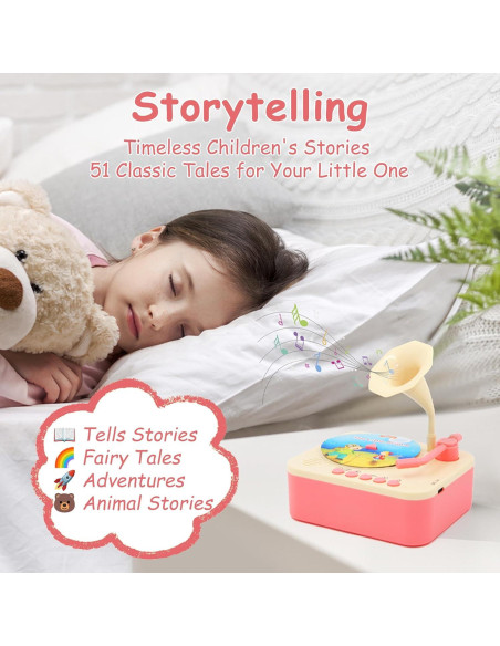 Gramófono Interactivo para Niños Ghousetec con 96 Tarjetas