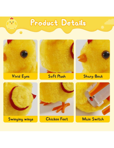 Juguete de Pollo Caminante OARRIDOM - Peluche Gorjeante 17x15 cm