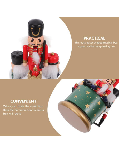 Caja de Música de Nuez LIFKOME 20.5x9x9cm Decoración