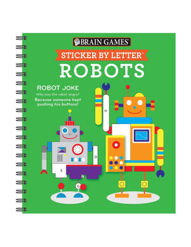 Brain Games - Sticker by Letter: Robots (Sticker Puzzles - Kids Activity Book)