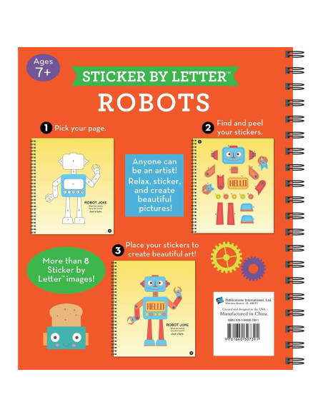 Brain Games - Sticker by Letter: Robots (Sticker Puzzles - Kids Activity Book)