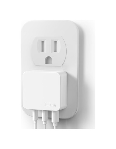 Cargador Rápido USB C Nekmit 67W 3 Puertos Blanco