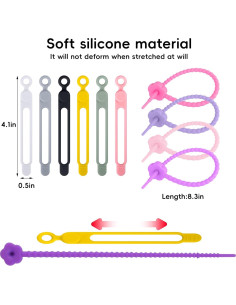 Bridas de Silicona Reutilizables HOUSEASSIST - 40 Piezas 2