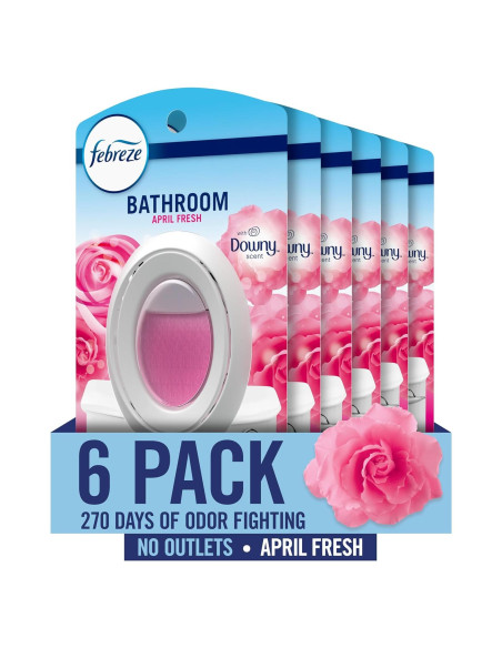 Ambientador Febreze para Baño y Cocina, Aroma Downy Abril, 6 Unidades