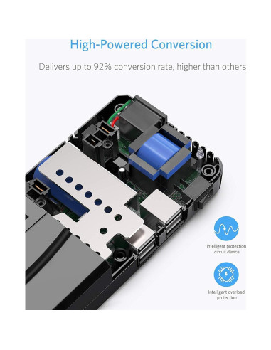 Adaptador de Viaje Universal BESTEK 250W 4 Puertos USB Negro