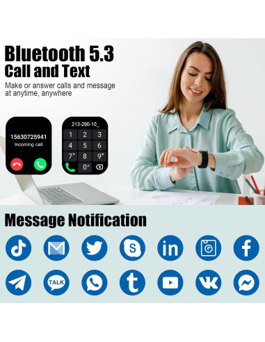 Reloj Inteligente Fitness Y66 IP68 Negro - Llamadas y Salud