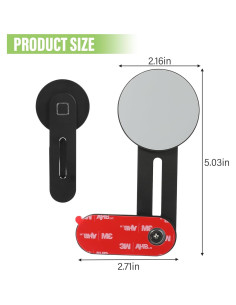 Soporte Magnético para Teléfono de Coche RACOONA Ajustable Negro 2