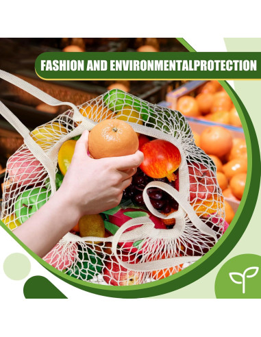 Bolsas de Compras de Malla de Algodón SATINIOR 8 Piezas 40x40 cm