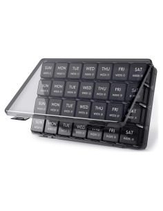 Organizador de Pastillas Mensual Lifewit 28 Compartimentos Negro