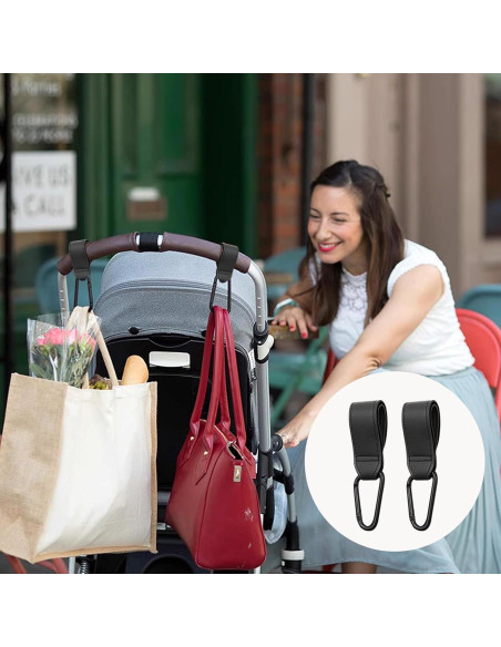 Ganchos Universales para Cochecitos 4PCS Negro - Capacidad 20kg