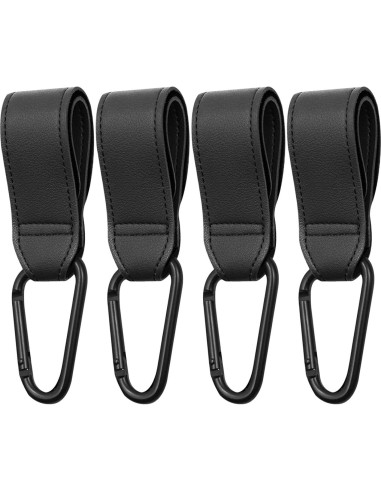 Ganchos Universales para Cochecitos 4PCS Negro - Capacidad 20kg