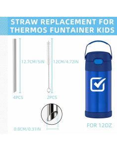 Popotes de Metal YINORD para THERMOS FUNTAINER 12 OZ - 4 Pcs 2