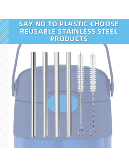 Popotes de Metal YINORD para THERMOS FUNTAINER 12 OZ - 4 Pcs