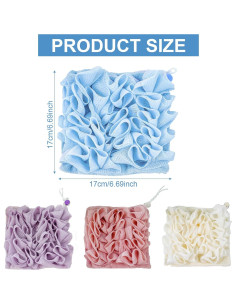 Juego de 4 esponjas de baño lufa huoflame - Exfoliantes suaves 2