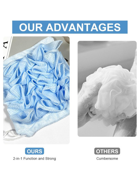 Juego de 4 esponjas de baño lufa huoflame - Exfoliantes suaves