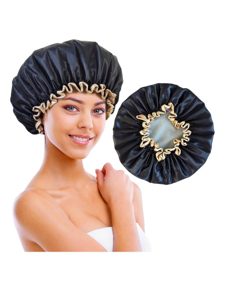 Gorro de Ducha Reutilizable Impermeable Choshion Negro