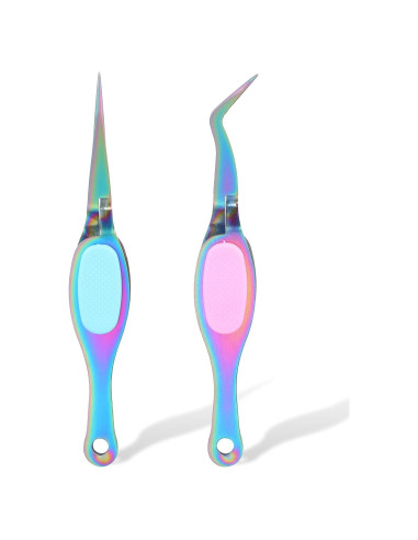 Juego de Pinzas de Precisión Ymapinc 2 Piezas Acero Inoxidable