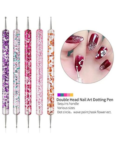 Juego de Pinceles para Arte de Uñas ZEOHBETY 20 Piezas Rosa