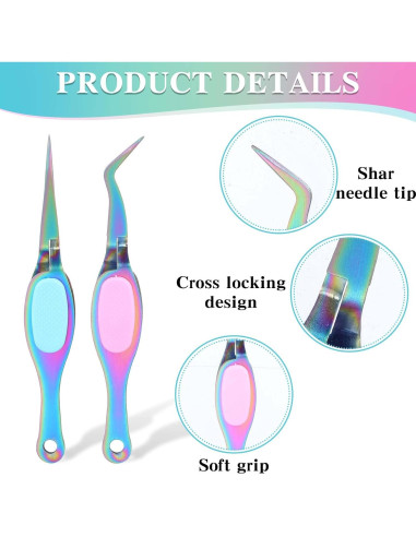 Juego de Pinzas de Precisión Ymapinc 2 Piezas Acero Inoxidable