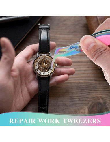 Juego de Pinzas de Precisión Ymapinc 2 Piezas Acero Inoxidable