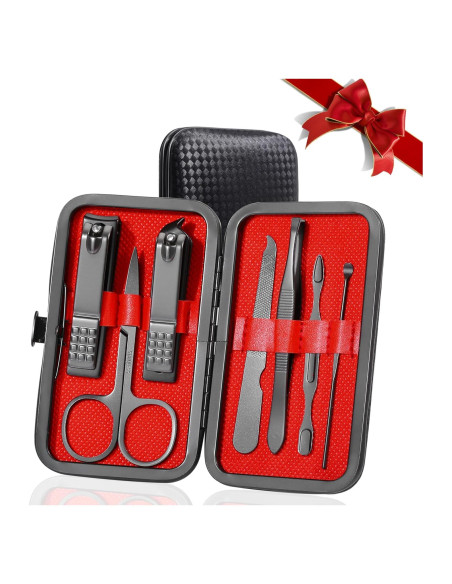 Juego de Manicura Profesional ShinnyWis con Estuche de Cuero