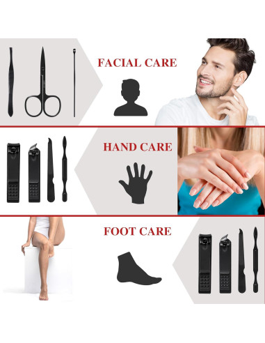 Juego de Manicura Profesional ShinnyWis con Estuche de Cuero