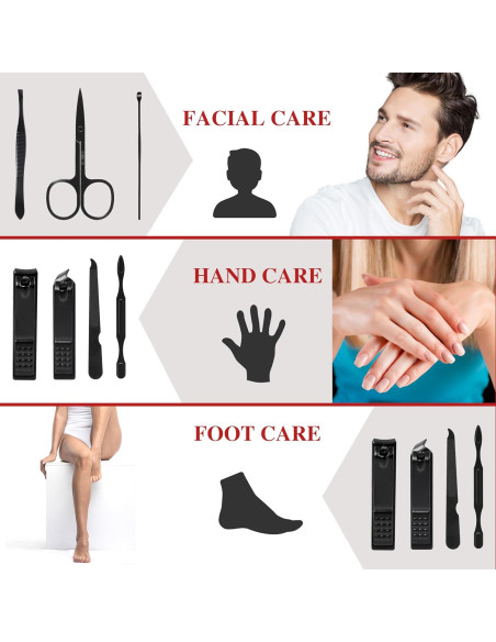 Juego de Manicura Profesional ShinnyWis con Estuche de Cuero