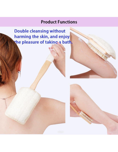 Cepillo de Ducha 2 en 1 SHENGZHENFUSHI con Lufa y Cerda