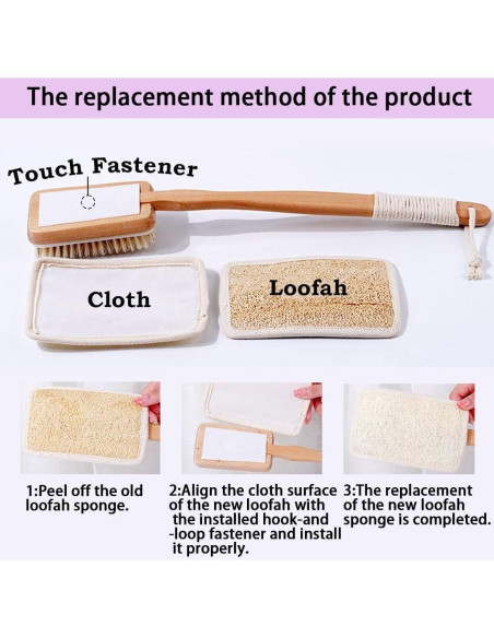 Cepillo de Ducha 2 en 1 SHENGZHENFUSHI con Lufa y Cerda