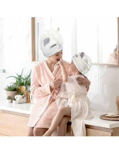 Toalla para el Cabello SISITEN Microfibra Azul y Rosa 65x25 cm 2