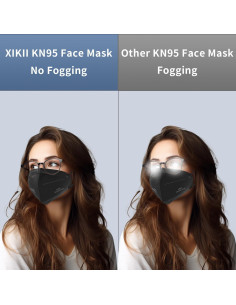 Mascarillas KN95 XIKII Negras 50 Pcs 5 Capas Filtrado 98% 2