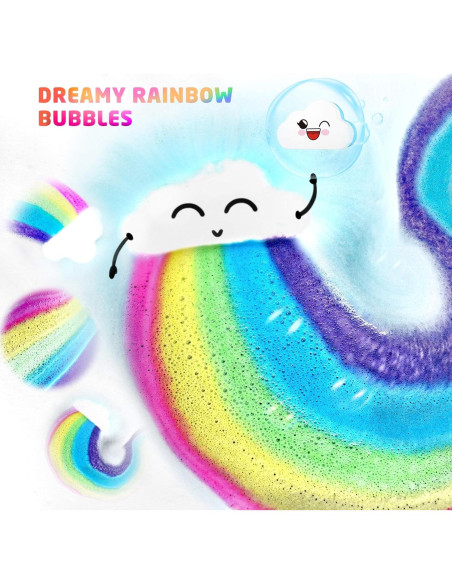 Bombas de Baño Nube Arcoíris Elfinbay - 8 Piezas 85g