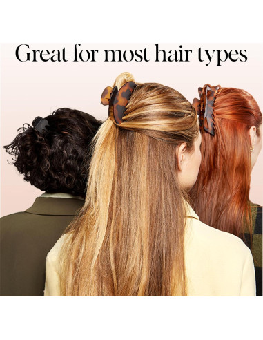 Set de 3 Clips de Garra Kitsch de Plástico Reciclado - Negro y Tortuga