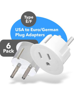 Adaptador de Enchufe Americano a Europeo OREI - Paquete de 6 2