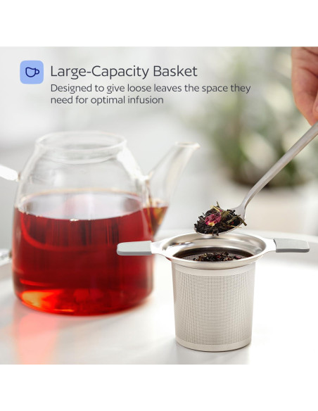 Infusor de Té GoodCups de Acero Inoxidable - Colador Grande Reutilizable