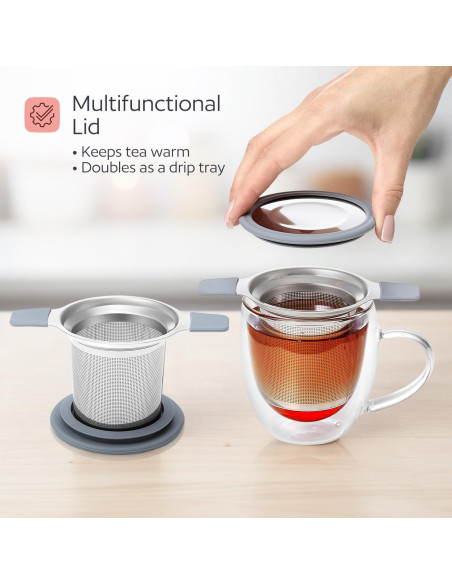 Infusor de Té GoodCups de Acero Inoxidable - Colador Grande Reutilizable