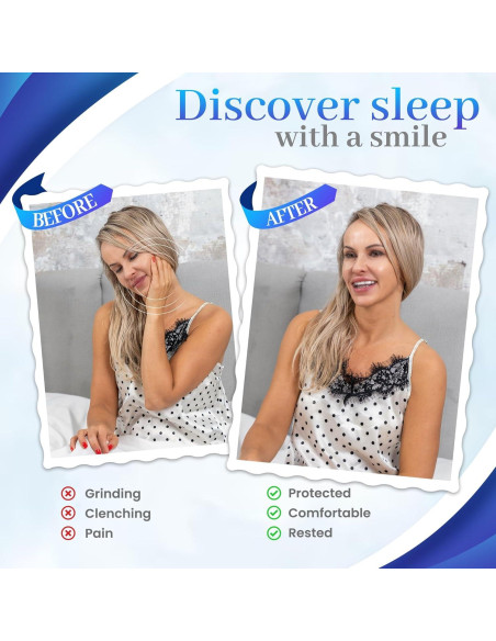 Protectores Nocturnos AFOE para Bruxismo - Doble Moldeo, 2 Unidades