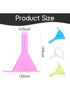 16 Mini Embudos de Plástico Grado Alimenticio Hpmjz 4 Colores 2
