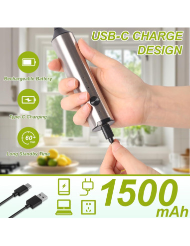 Espumador de Leche Eléctrico LetStay con Cucharita - 3 Velocidades