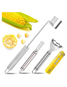 Juego de 3 Peladores de Maíz Zyluria de Acero Inoxidable