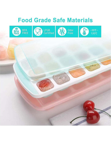 Bandeja de Hielo de Silicona Fuukou - 3 Piezas, 63 Cubos