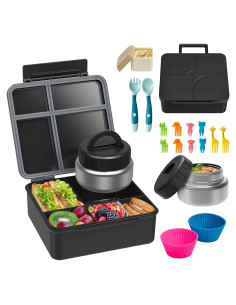 Caja de Almuerzo Bento BABHAMNESS con Termo Aislado 1600 ml
